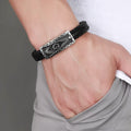 French Leather Masonic Chain Bracelet