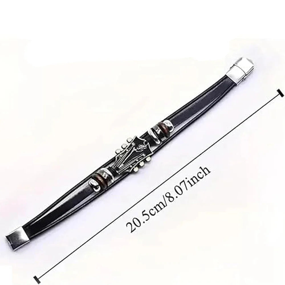 Rock ’n’ roll guitar leather bracelet