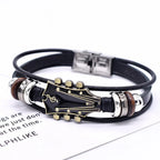 Rock ’n’ roll guitar leather bracelet
