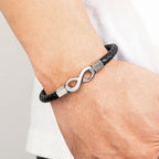 Modern Infinity Men's Leather Bracelet