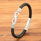 Modern Infinity Men's Leather Bracelet