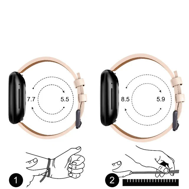 Leather Strap Watch Fitbit Versa 3 Versa 4 Sense 2