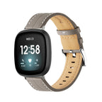 Leather watch band for Fitbit Versa 3, Versa 4, Sense 1 and Sense 2 gray