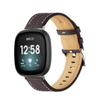 Leather watch band for Fitbit Versa 3, Versa 4, Sense 1 and Sense 2 brown