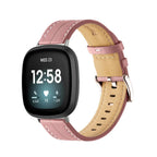 Leather watch band for Fitbit Versa 3, Versa 4, Sense 1 and Sense 2 pink