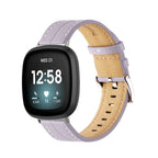 Leather watch band for Fitbit Versa 3, Versa 4, Sense 1 and Sense 2 purple
