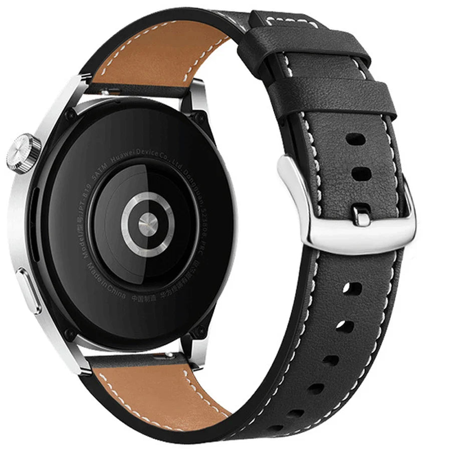 Black Leather Strap Smartwatch Google Pixel Watch 1 & 2