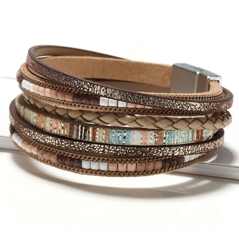 Bohemian Style Leather Bracelet