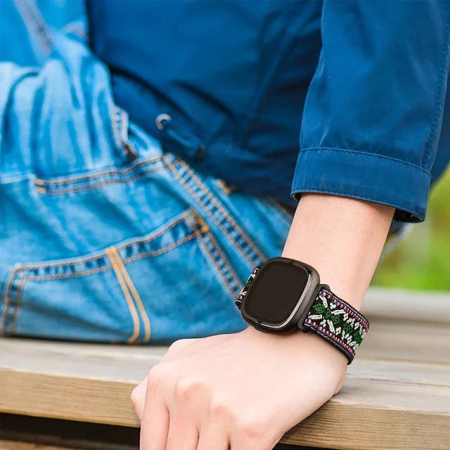 Elastic Nylon Band for Fitbit Versa 3 Versa 4 Sense 2