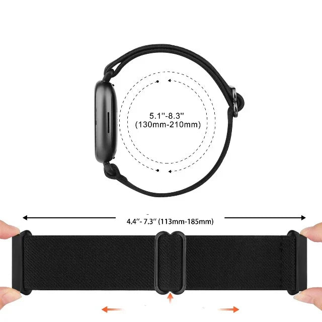 Elastic Nylon Band for Fitbit Versa 3 Versa 4 Sense 2
