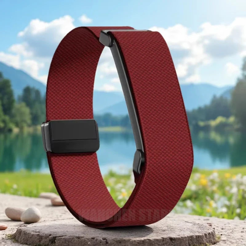 Red nylon watch band for Google Fitbit Air watch