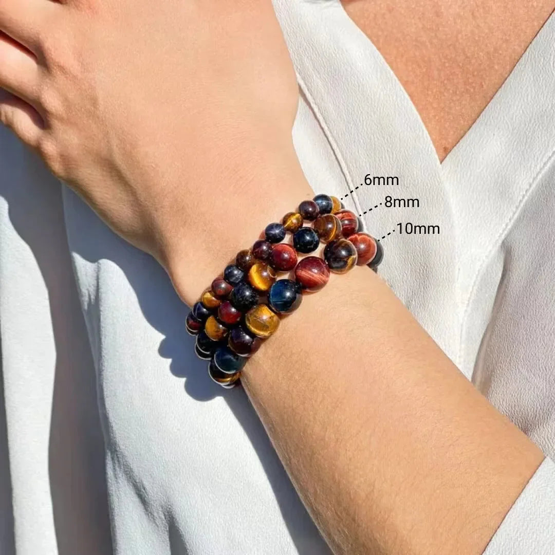 Tiger Eye, Bull Eye & Hawk Eye Bracelet 