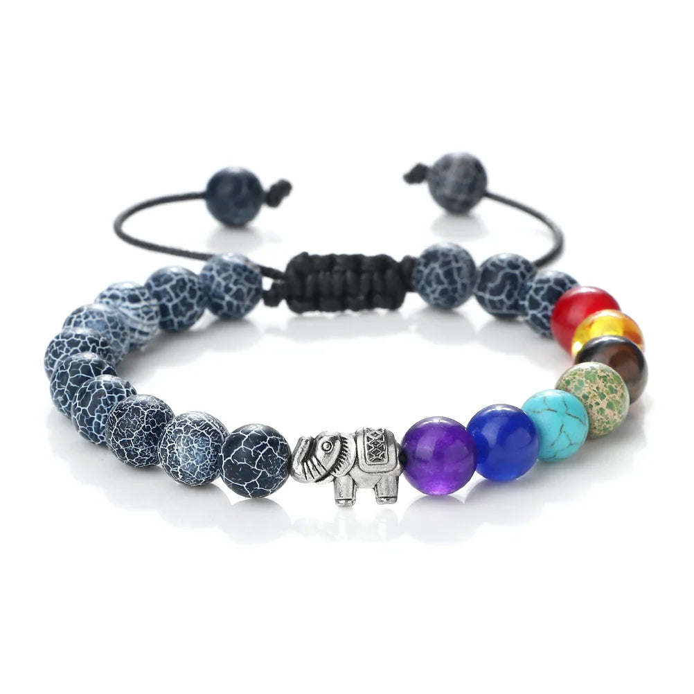 Natural Stone and Elephant 7 Chakras Bracelet 11