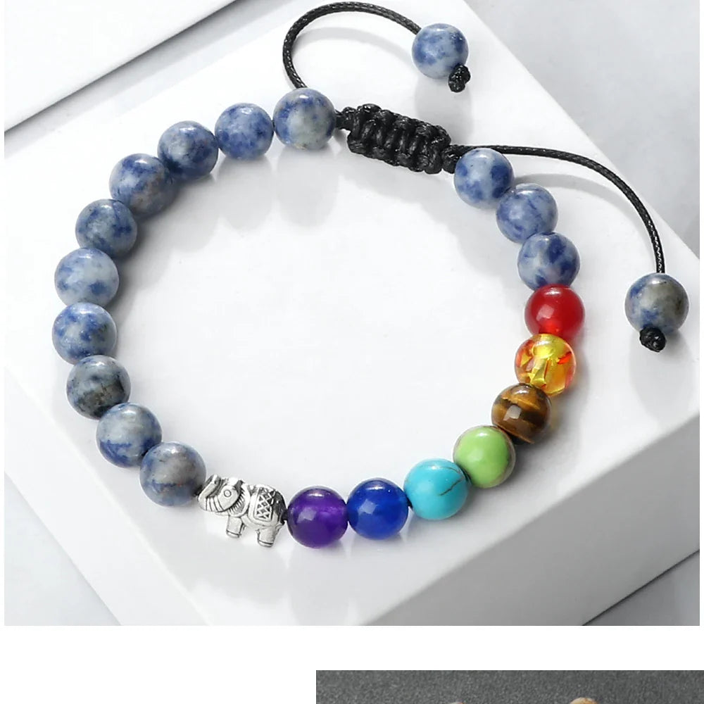 Natural Stone and Elephant 7 Chakras Bracelet 10
