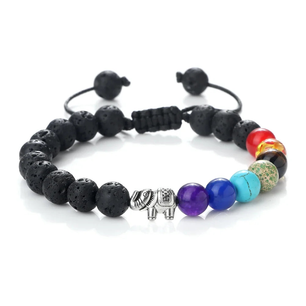 Natural Stone and Elephant 7 Chakras Bracelet 3