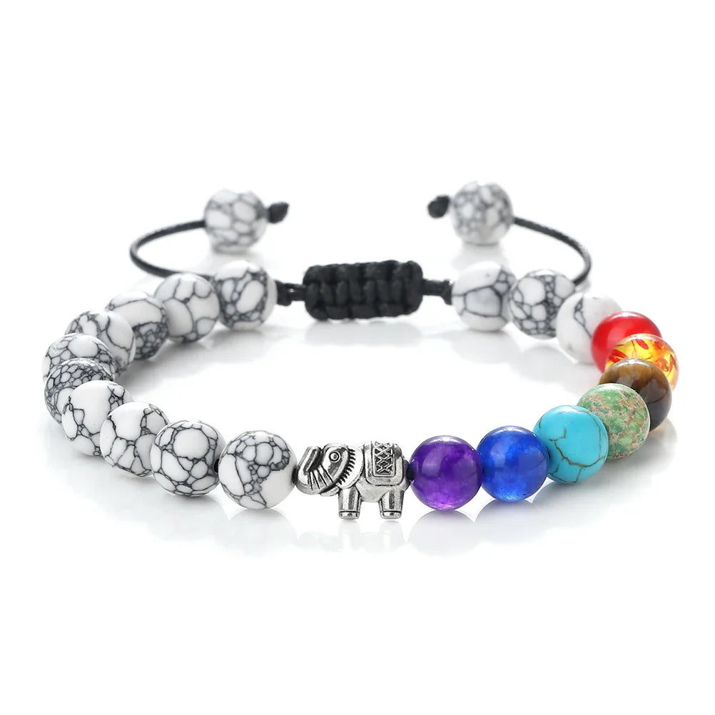 Natural Stone and Elephant 7 Chakras Bracelet 5
