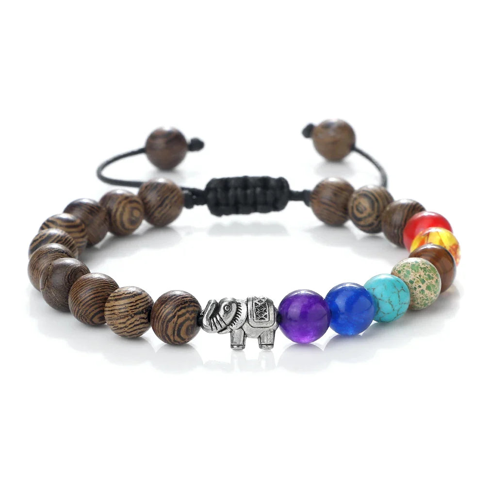 Natural Stone and Elephant 7 Chakras Bracelet 8