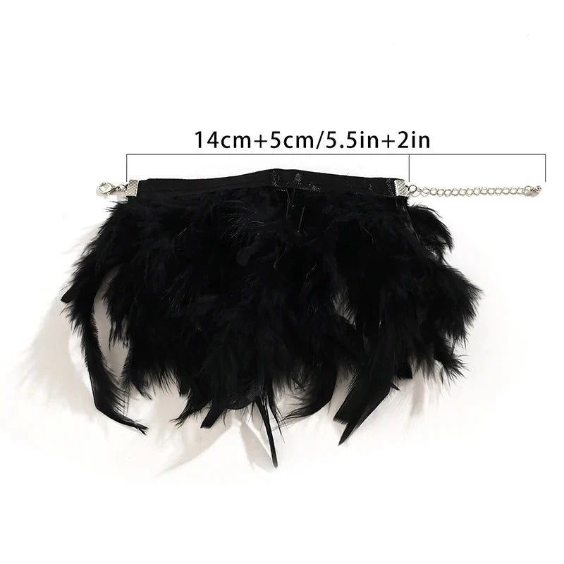 Black vaporous pink feather bracelet