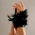 Black vaporous pink feather bracelet