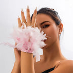Pink vaporous pink feather bracelet
