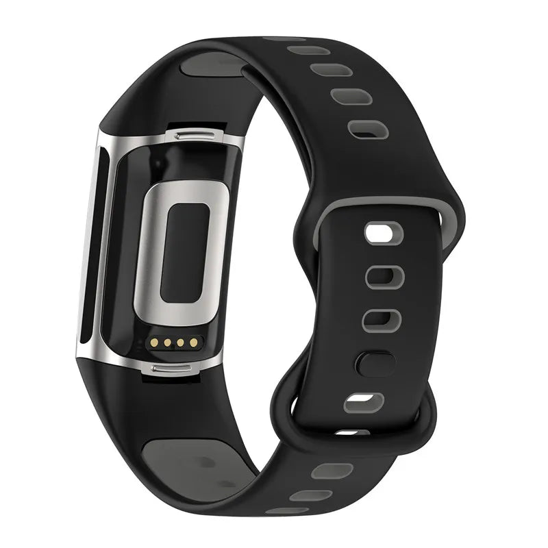 Silicone watch band for Fitbit Charge 5, Charge 6 black
