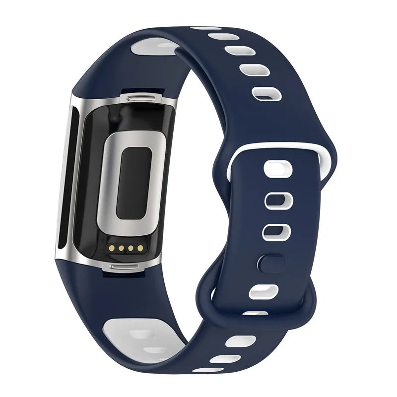 Silicone watch band for Fitbit Charge 5, Charge 6 blue