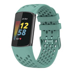 Silicone watch band for Fitbit Charge 5, Charge 6 green blue