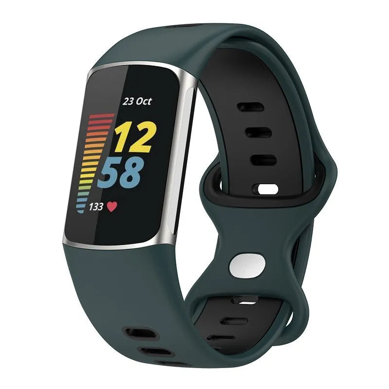 Silicone watch band for Fitbit Charge 5, Charge 6 green