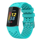 Silicone watch band for Fitbit Charge 5, Charge 6 cyan