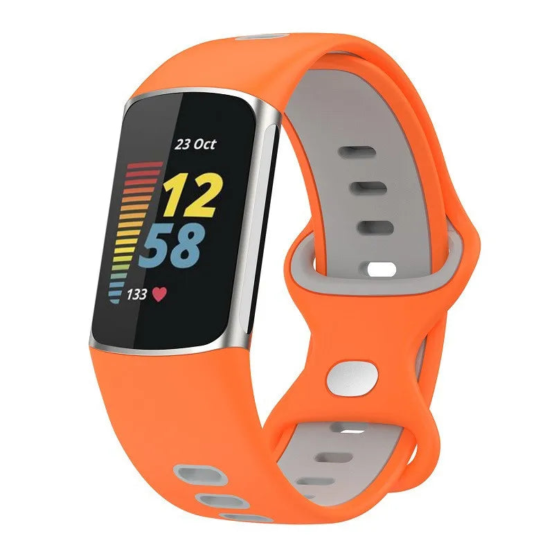 Silicone watch band for Fitbit Charge 5, Charge 6 orange
