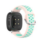Silicone watch band for Fitbit Versa 3, Versa 4, Sense 1 and Sense 2 in pink and cyan