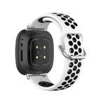Silicone watch band for Fitbit Versa 3, Versa 4, Sense 1 and Sense 2 in white and black