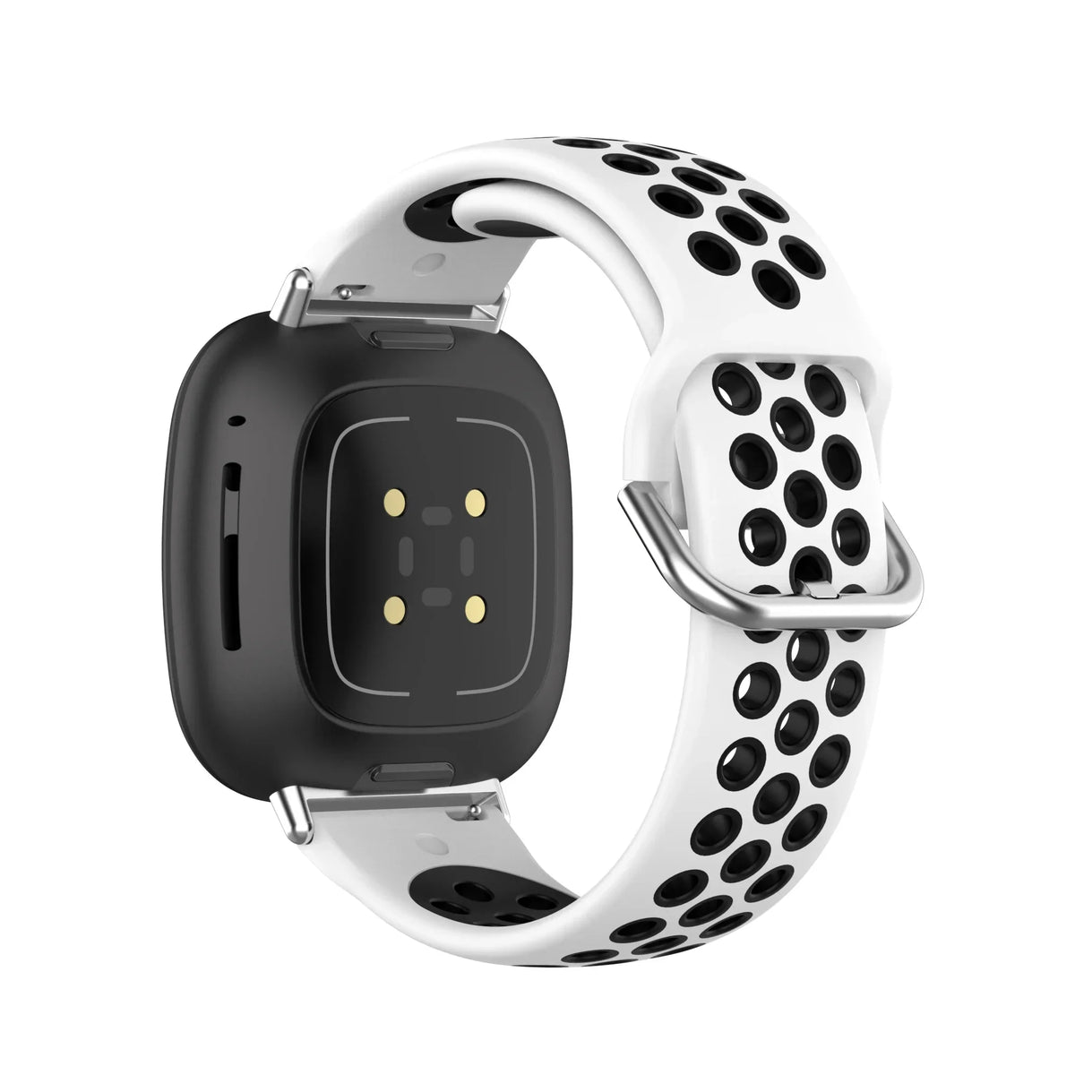 Silicone watch band for Fitbit Versa 3, Versa 4, Sense 1 and Sense 2 in white and black