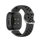 Silicone watch band for Fitbit Versa 3, Versa 4, Sense 1 and Sense 2 in black
