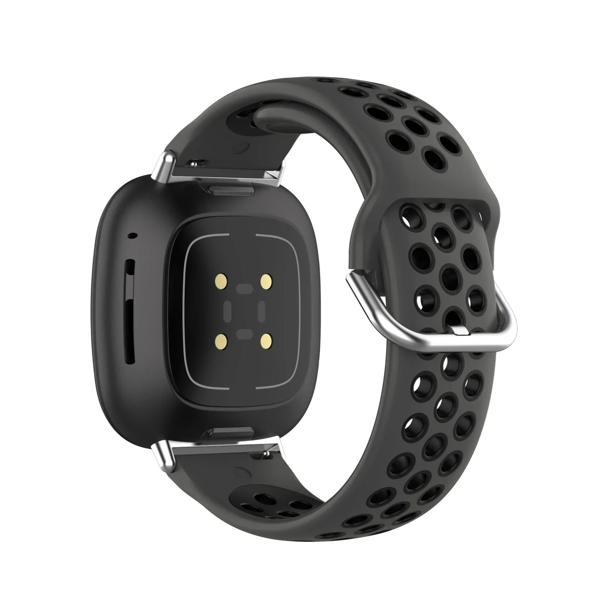 Silicone watch band for Fitbit Versa 3, Versa 4, Sense 1 and Sense 2 in black