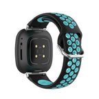 Silicone watch band for Fitbit Versa 3, Versa 4, Sense 1 and Sense 2 in black and blue