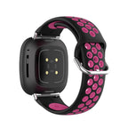 Silicone watch band for Fitbit Versa 3, Versa 4, Sense 1 and Sense 2 in black and pink