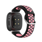 Silicone watch band for Fitbit Versa 3, Versa 4, Sense 1 and Sense 2 in black and pink