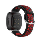 Silicone watch band for Fitbit Versa 3, Versa 4, Sense 1 and Sense 2 in black and red