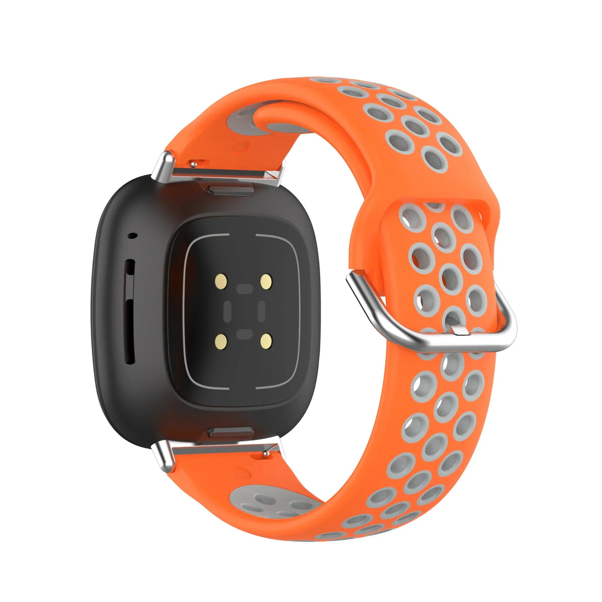 Silicone watch band for Fitbit Versa 3, Versa 4, Sense 1 and Sense 2 in orange and gray