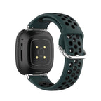 Silicone watch band for Fitbit Versa 3, Versa 4, Sense 1 and Sense 2 in green and black