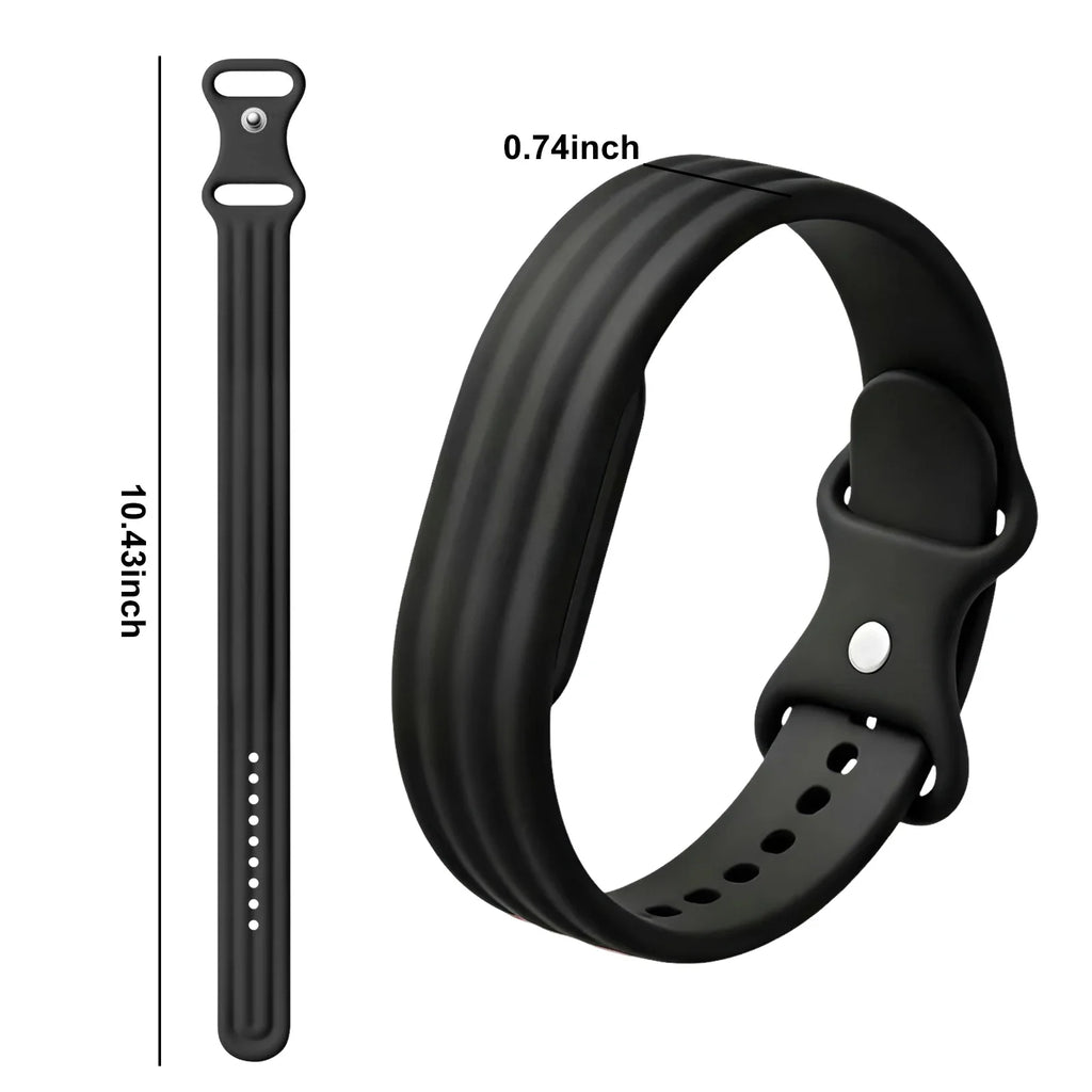 Black silicone watch band for Google Fitbit Air watch