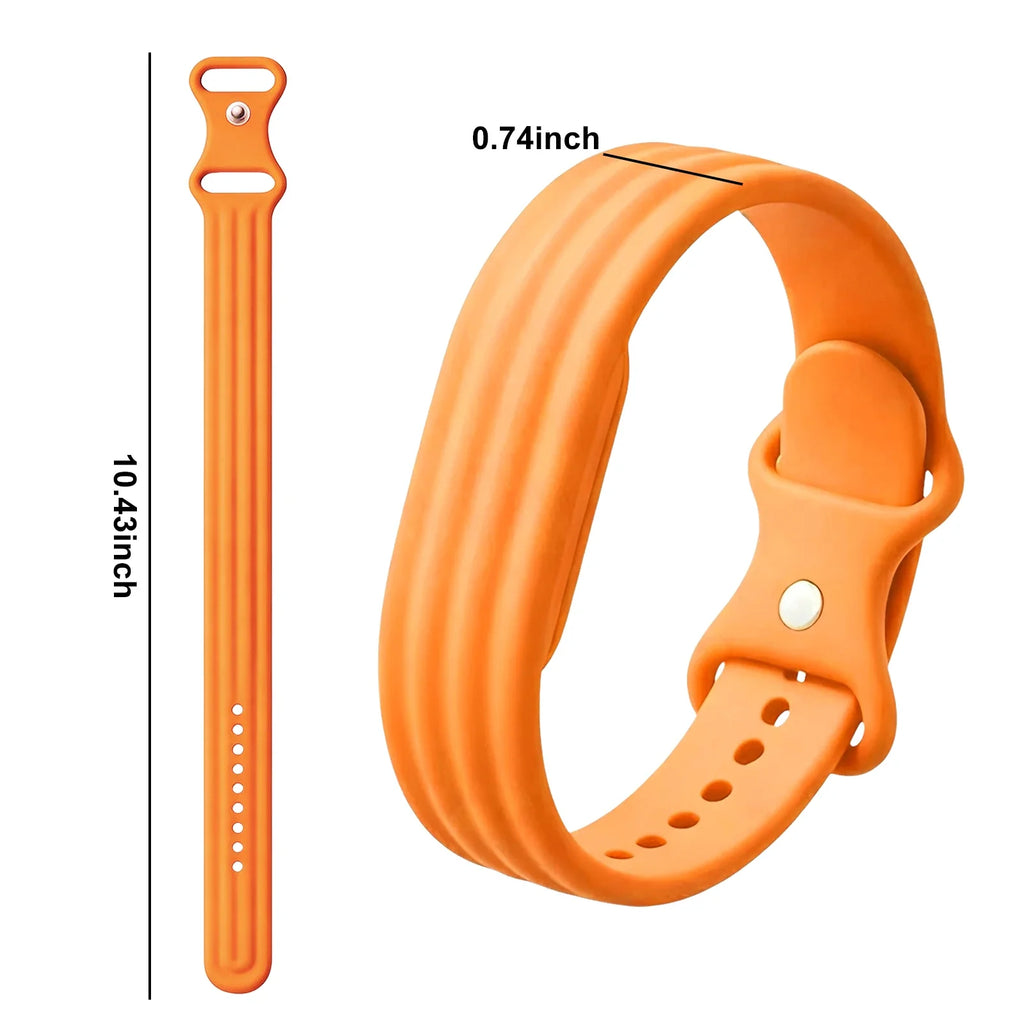 Orange silicone watch band for Google Fitbit Air watch