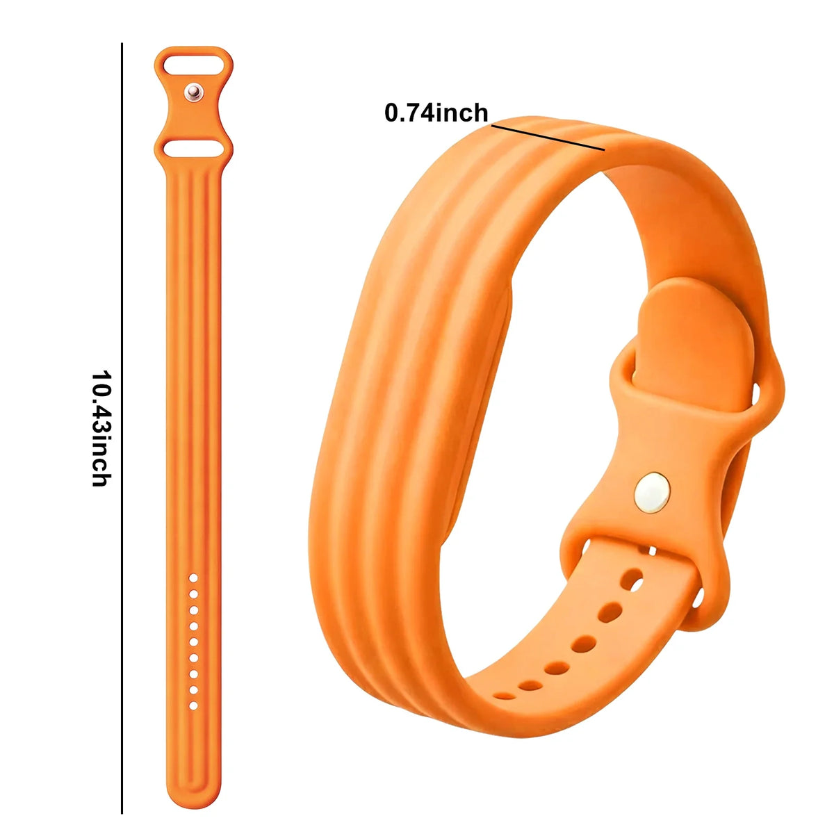 Orange silicone watch band for Google Fitbit Air watch