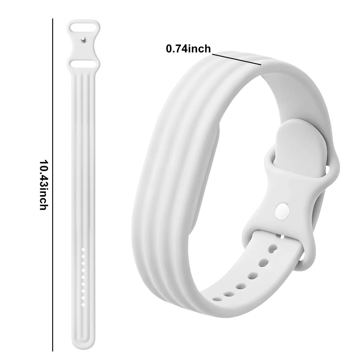 White silicone watch band for Google Fitbit Air watch