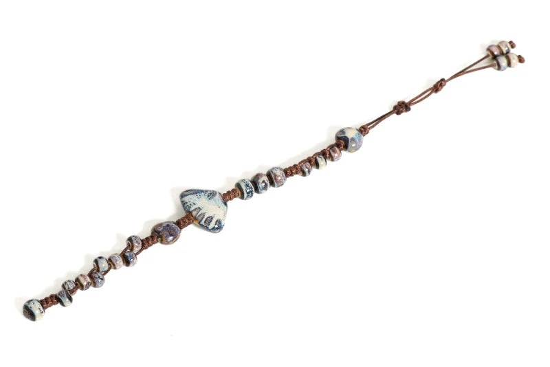 Blue Shell Braided Bracelet
