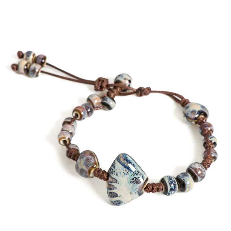 Blue Shell Braided Bracelet