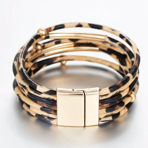 Ethnic Multi-Strand Leopard Bracelet 2