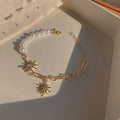 Star and White Pearl Bracelet