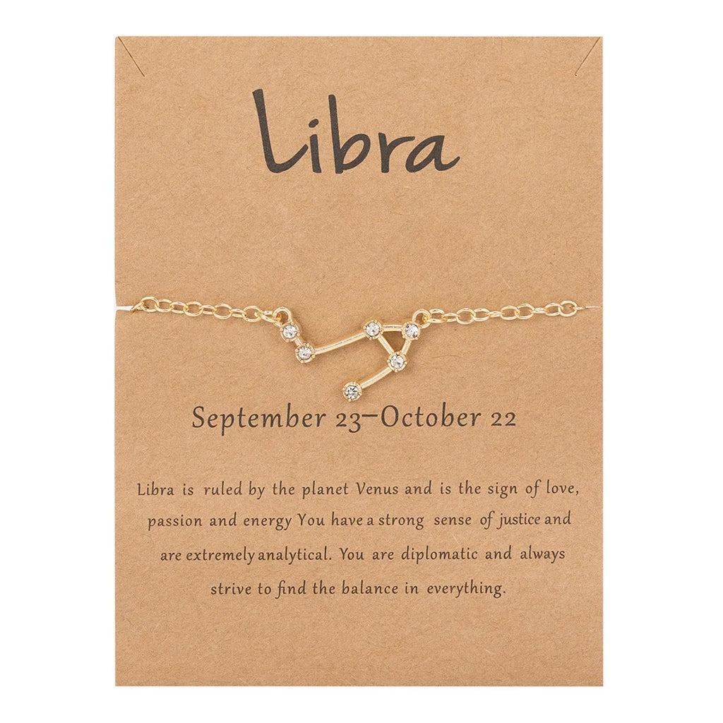 Women's Zodiac Sign Bracelet 12 Constellations Libra